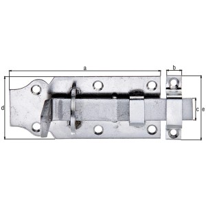 Schlossriegel aus Edelstahl mit Schlaufe, 100x45mm, für Türen und Tore.