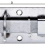 Schlossriegel aus Edelstahl mit Schlaufe, 100x45mm, für Türen und Tore.