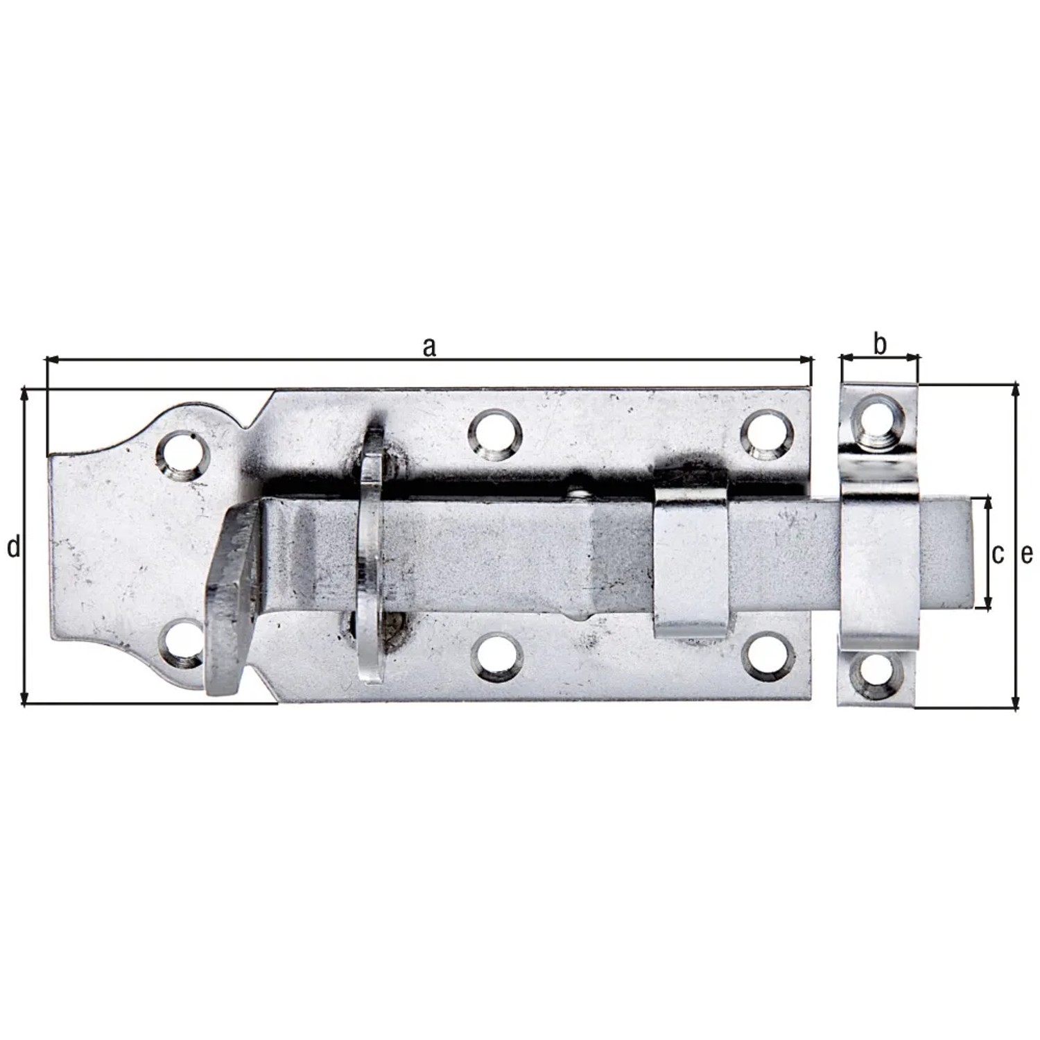 Schlossriegel aus Edelstahl mit Schlaufe, 100x45mm, für Türen und Tore.