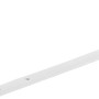 Weißer Gardinenwinkel, pulverbeschichtet, 120x55x17 mm, mit Langloch zur Verstellung.