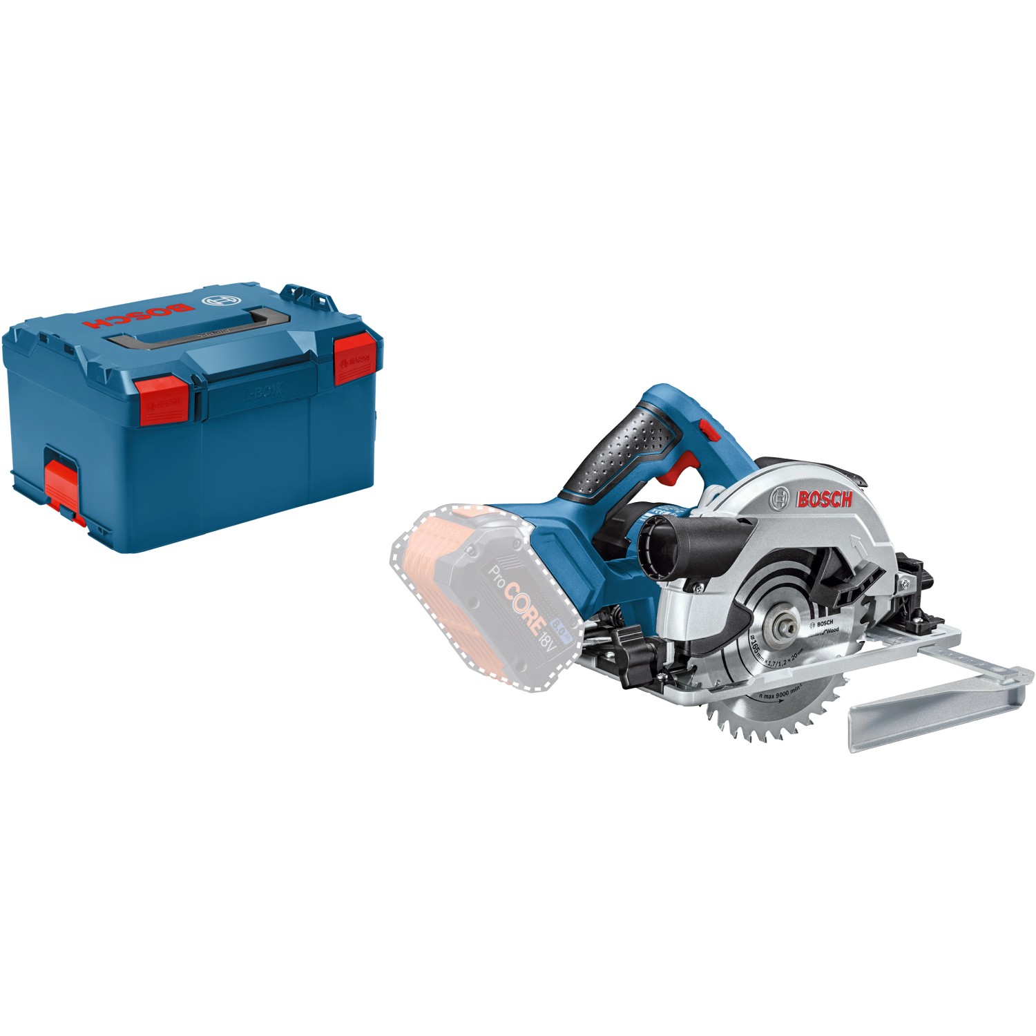 Bosch Professional Akku-Kreissäge GKS 18 V-57 G Solo mit Kreissägeblatt & L-Boxx