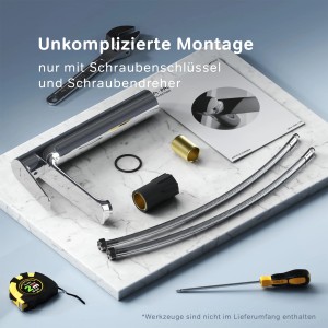 AM.PM Waschtischarmatur Chrom mit Zubehör für die Montage.