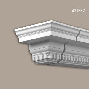 Weißes PROFHOME Fassaden Stirnelement 431332, 25,7x25,7x20 cm, für Fassadenstuck und Zierelemente.