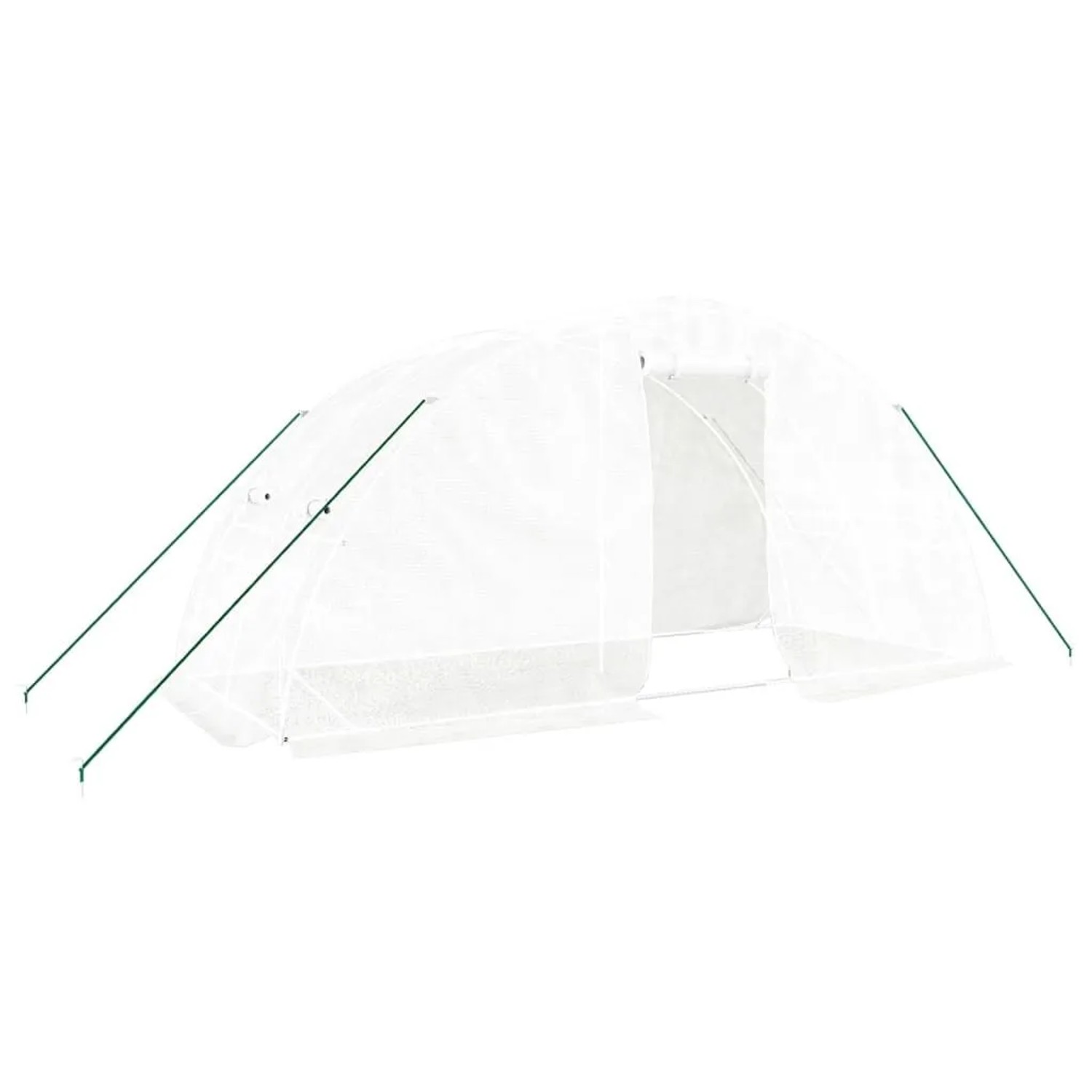 vidaXL Gewächshaus mit Stahlrahmen Weiß 10 m² 5x2x2,3 m 364087