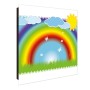 Banjado Schlüsselkasten mit Regenbogen Motiv, 30x30cm, Magnettafel, beschreibbar, 50 Haken.