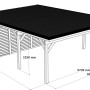 Holzbrüder Doppelcarport Ralf mit Geräteraum, imprägniert, 600x868 cm, schwarzes Dach, Maße