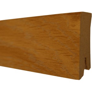 Praktikus Sockelleiste Eiche gekälkt, foliert, 240 cm lang. Holzfarbene Fußleiste für Laminat und Holzböden.