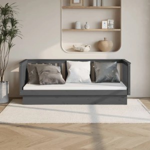 vidaXL Tagesbett Grau 75x190 cm Massivholz Kiefer 821576