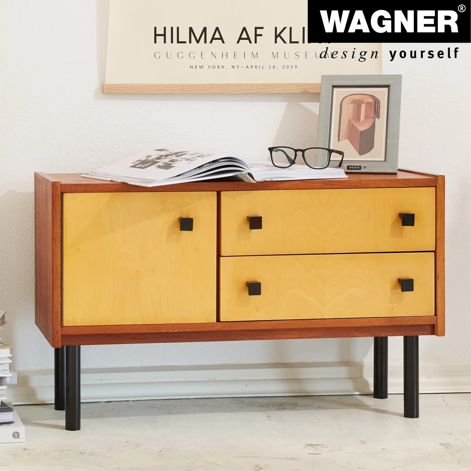 Wagner Teleskopfuß, justierbar, schwarz, Ø 30 mm, Länge 160-250 mm, für Möbelbau.
