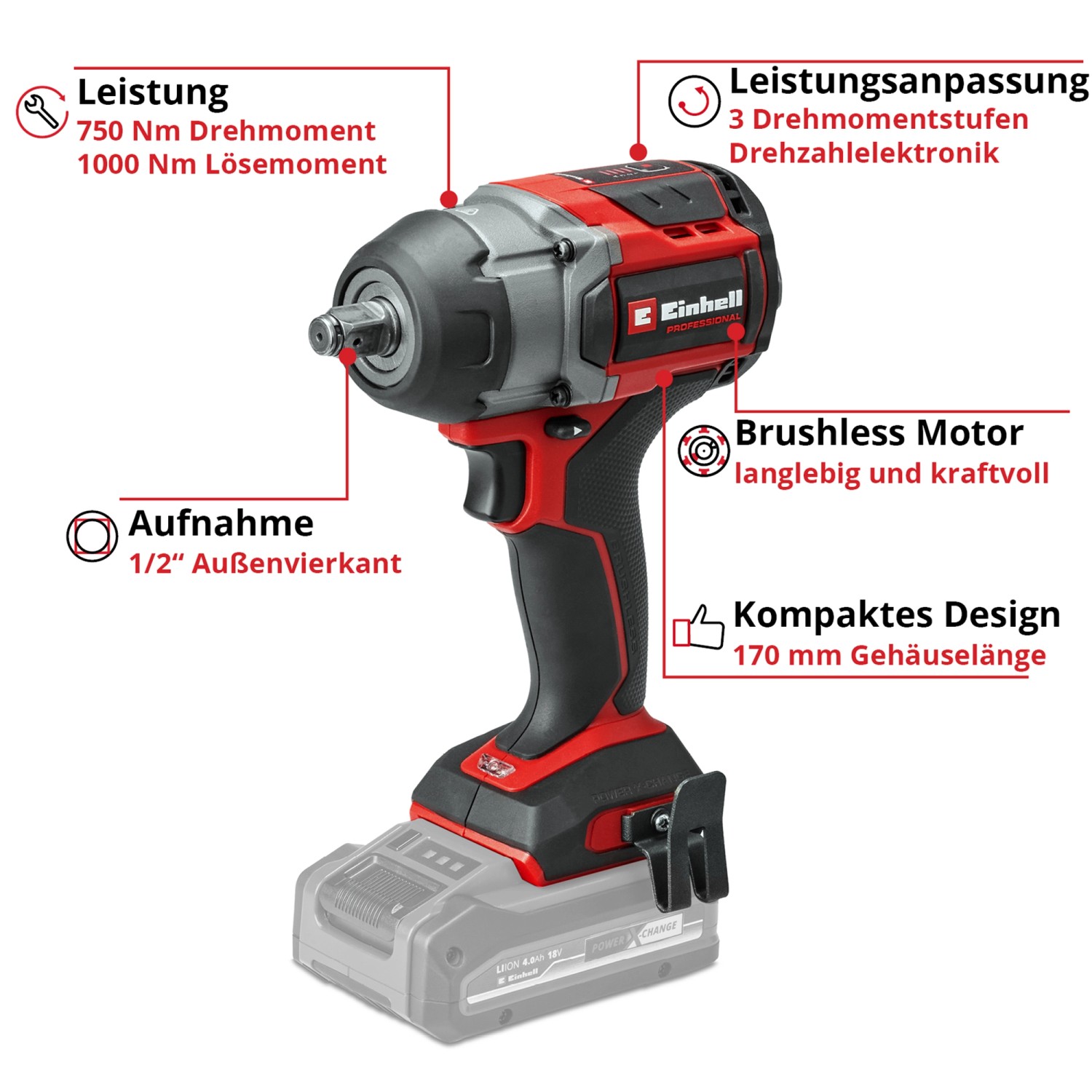 Einhell Professional Akku-Schlagschrauber TP-CW 18/750-C Li BL - Solo_9