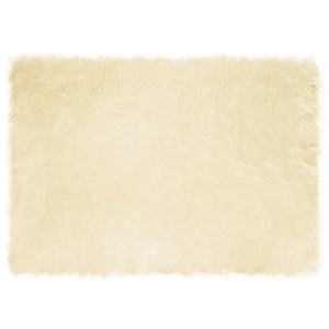 vidaXL Kunstschaffell Teppich Tafalla Creme 120 x 170 cm Polyester 42021504