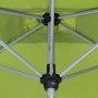 Detailaufnahme des Doppler Marktschirms Active in Grün, zeigt Kurbelmechanik und Gestell.