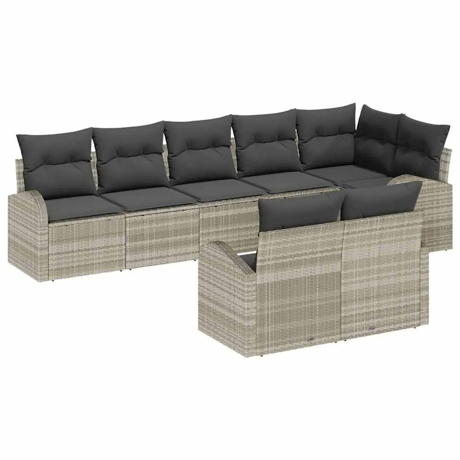 vidaXL Gartensofa-set Hellgrau 55 x 55 x 37 cm Poly-Rattan 3346102 günstig online kaufen