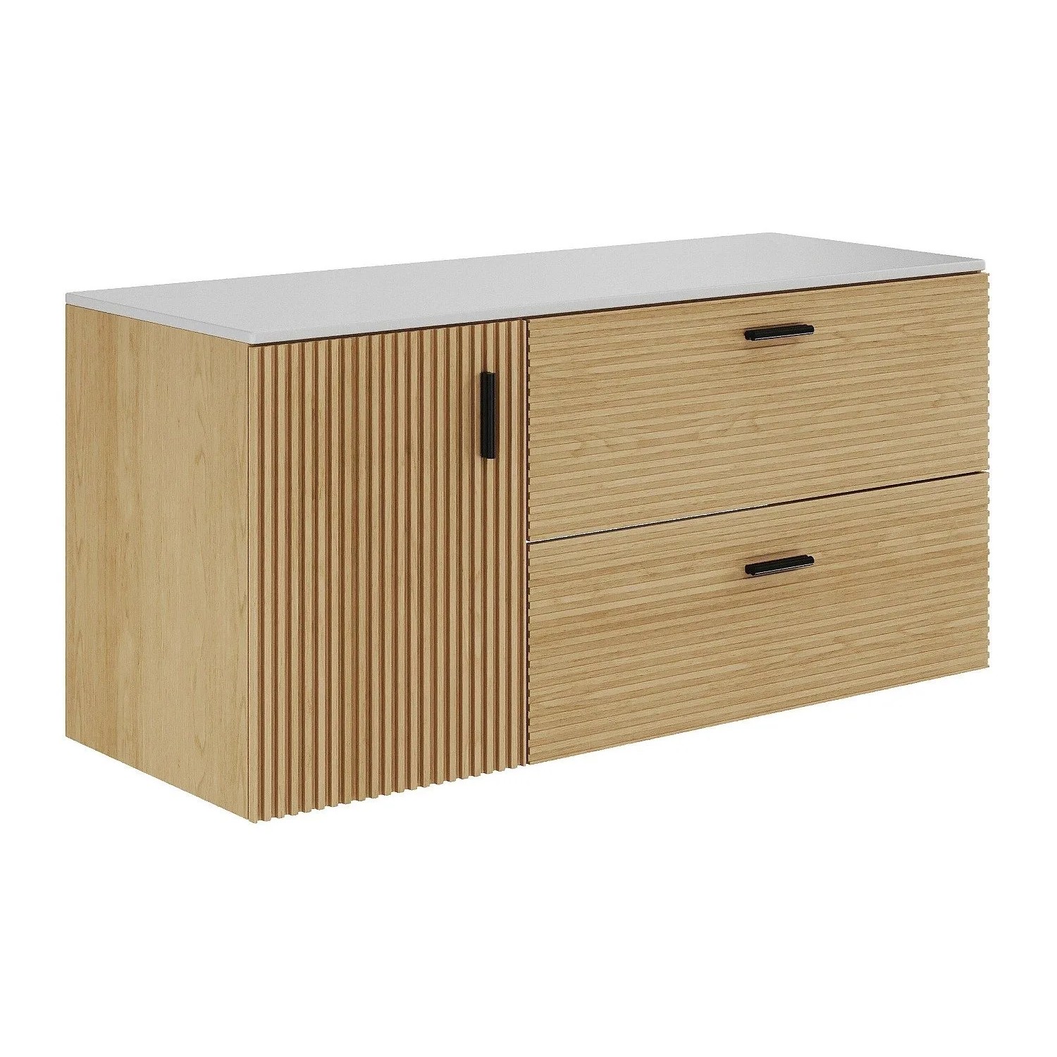 Vente-unique Waschbeckenunterschrank Sarone Naturfarben Hell 120 cm