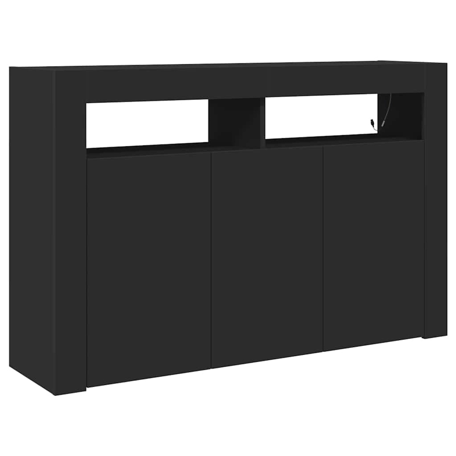 vidaXL Sideboard Schwarz 116 x 30 x 75 cm Holzwerkstoff 3333877