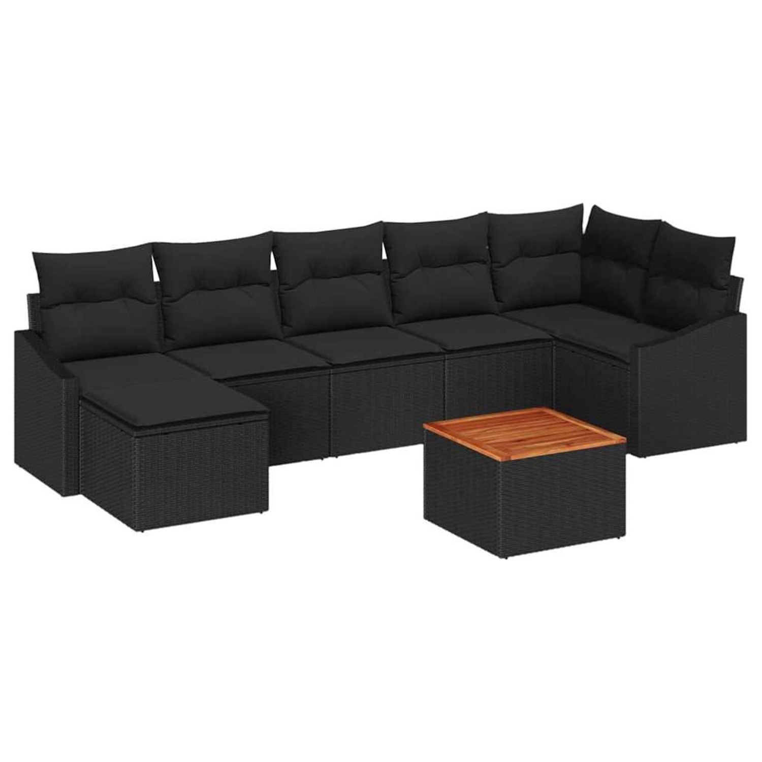 vidaXL Garten-Sofa-Set mit Kissen 8-Tlg Schwarz Poly Rattan 3347863 günstig online kaufen