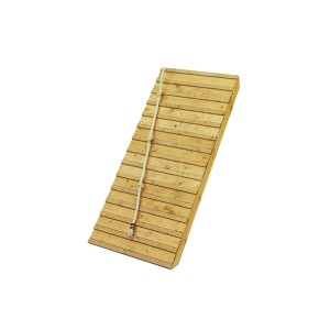 Holzrampe mit Kletterseil für Karibu Stelzenhaus Benjamin, Natur-Anthrazit.