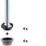 Wagner Verstellfuß Justus Slim QuickClick 4er Set mit Gleiteinsätzen, 5,7 cm.