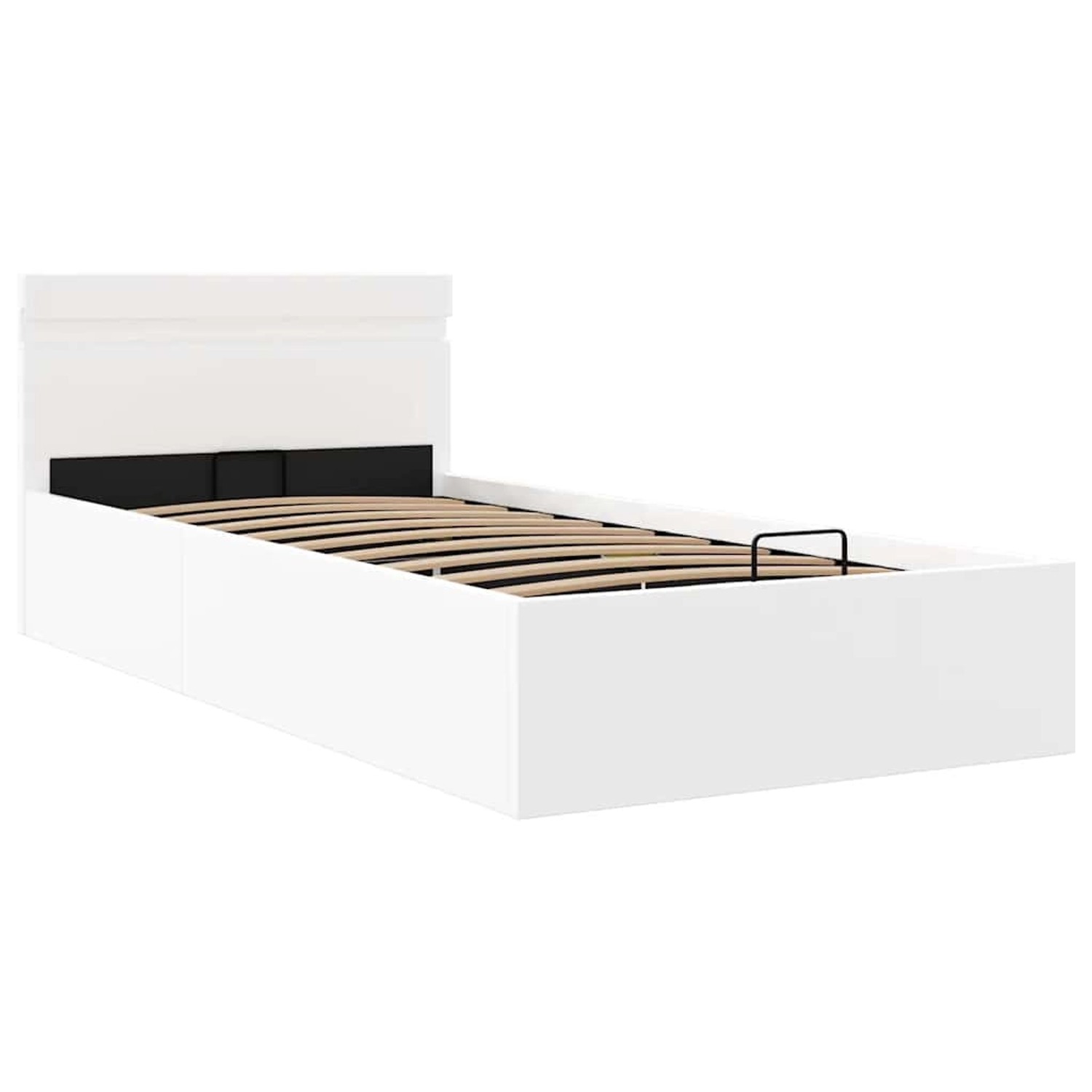 vidaXL Bett mit Bettkasten Hydraulisch LED Weiß Kunstleder 100x200 cm 285547