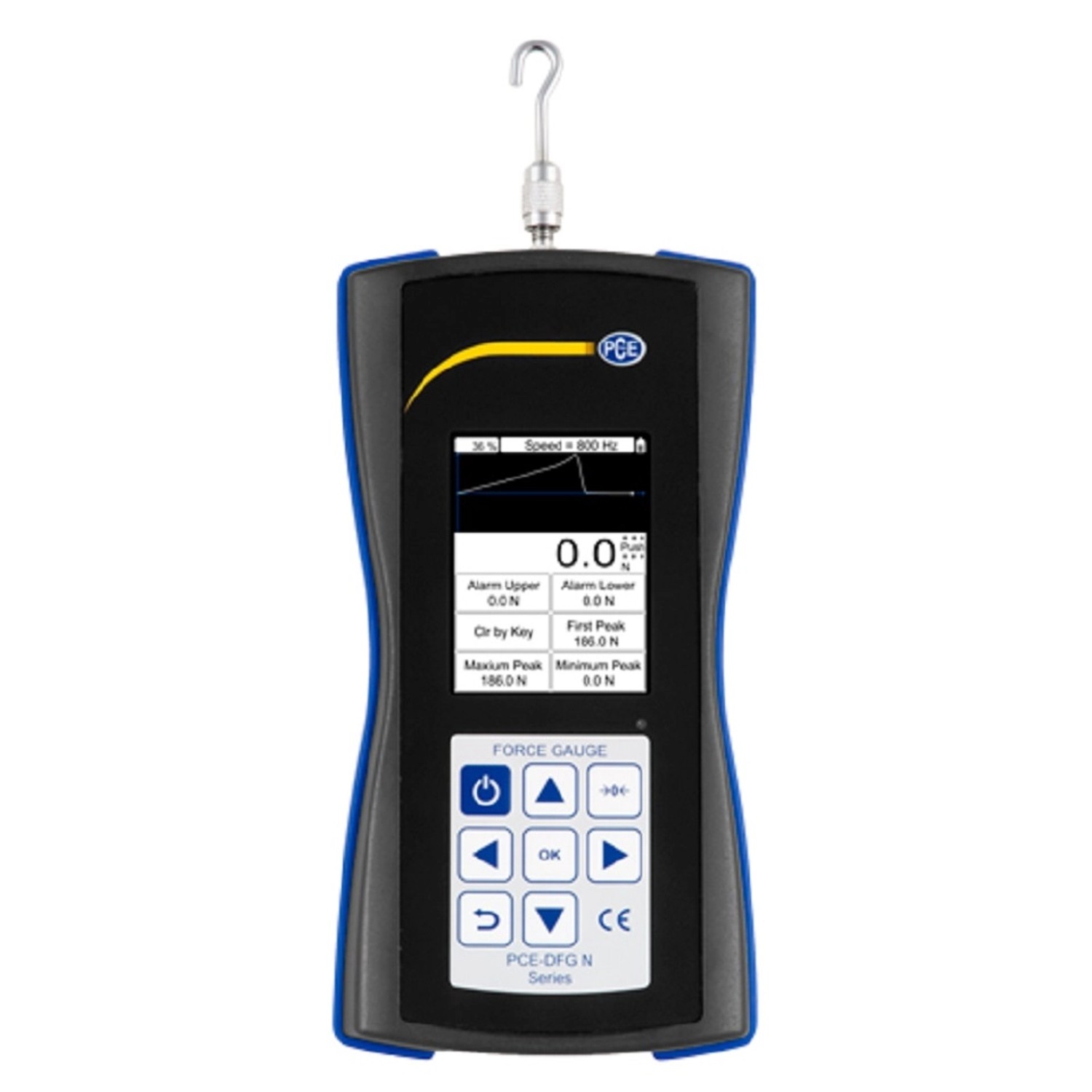 PCE Kraftmessgerät Dynamometer Zug und Druckkraft DFG N 500 PCE Instruments Kraftmessgerät Dynamometer Zug und Druckkraf...