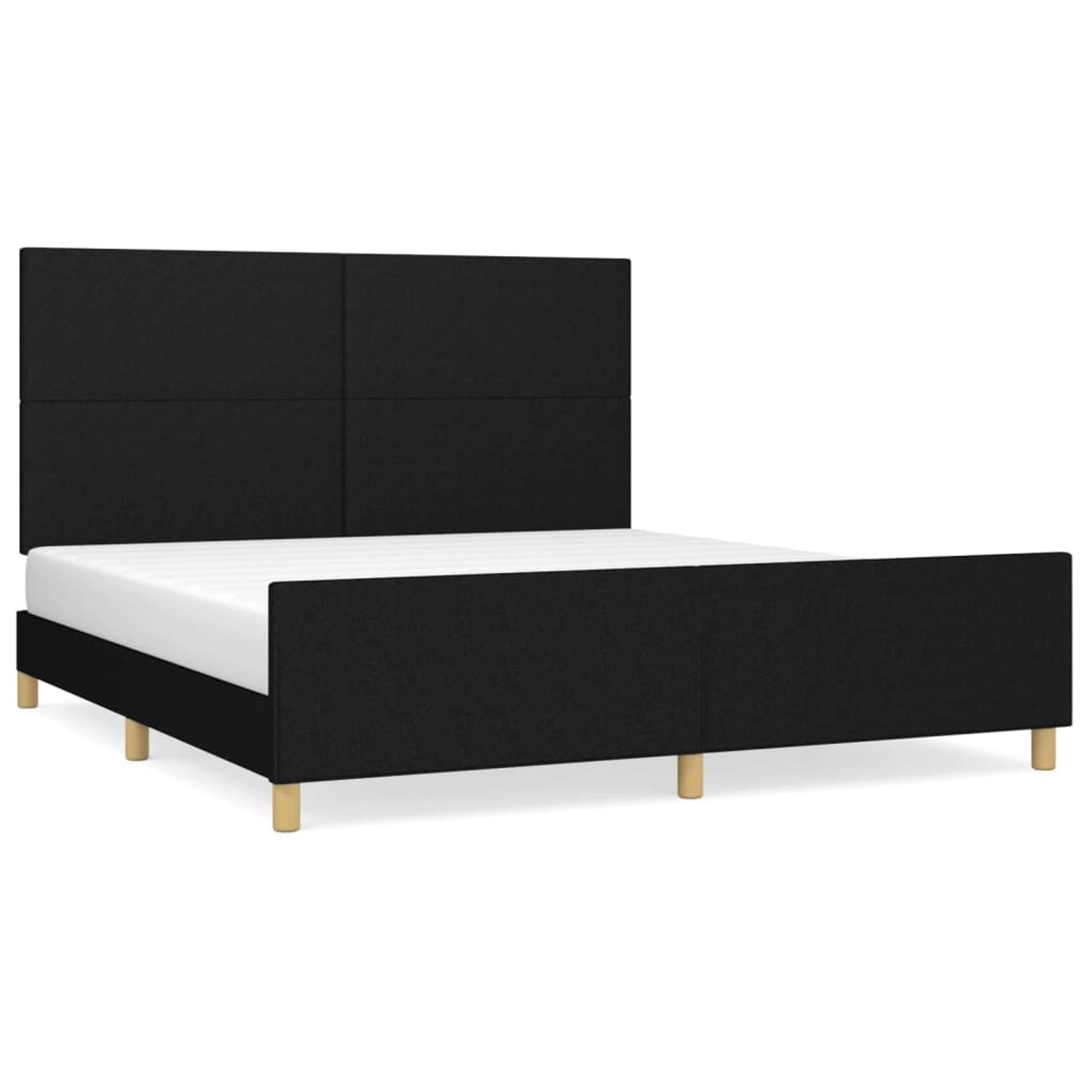vidaXL Bettgestell mit Kopfteil Schwarz 180x200 cm Stoff Modell 21389125 günstig online kaufen