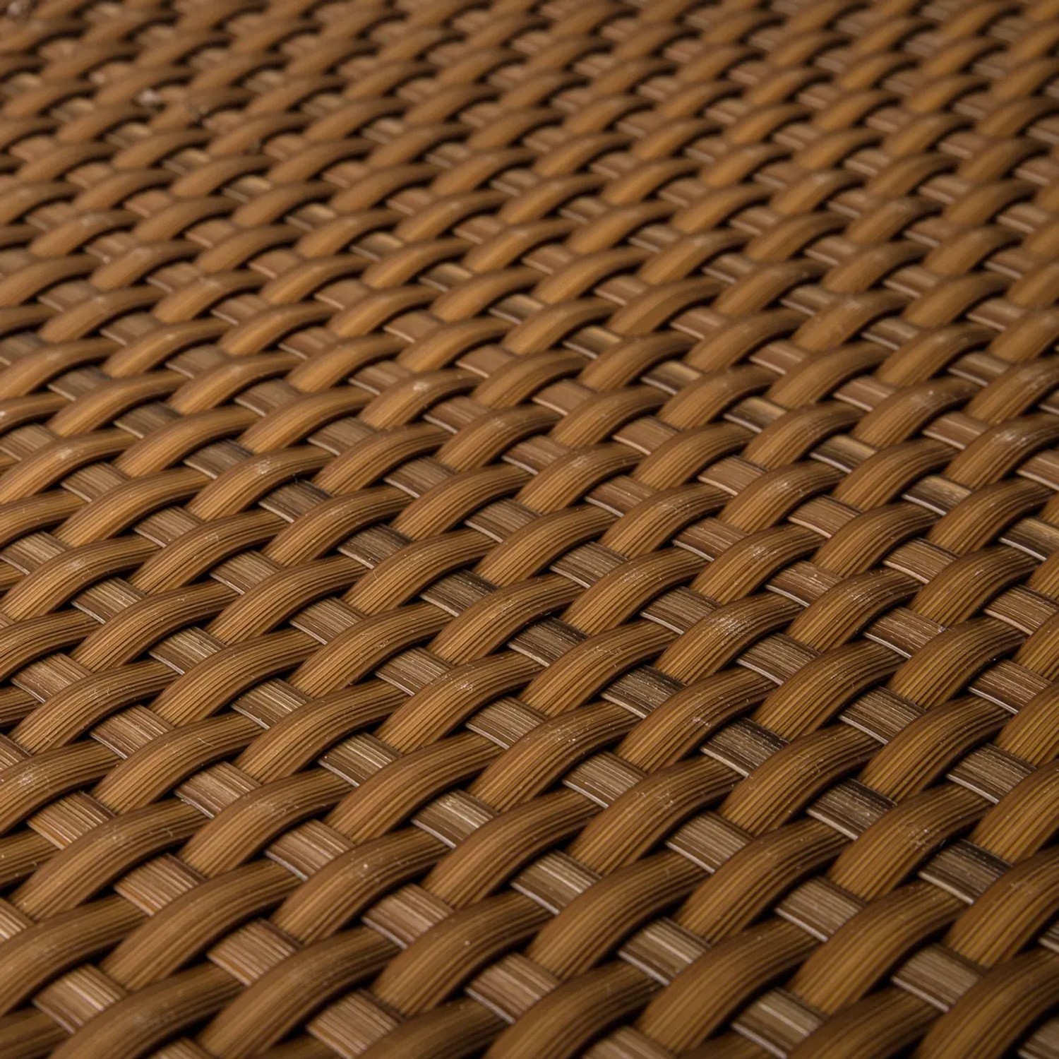 Detailaufnahme: Hellbrauner NYVI Balkon Sichtschutz aus Polyrattan, geflochtene Optik.