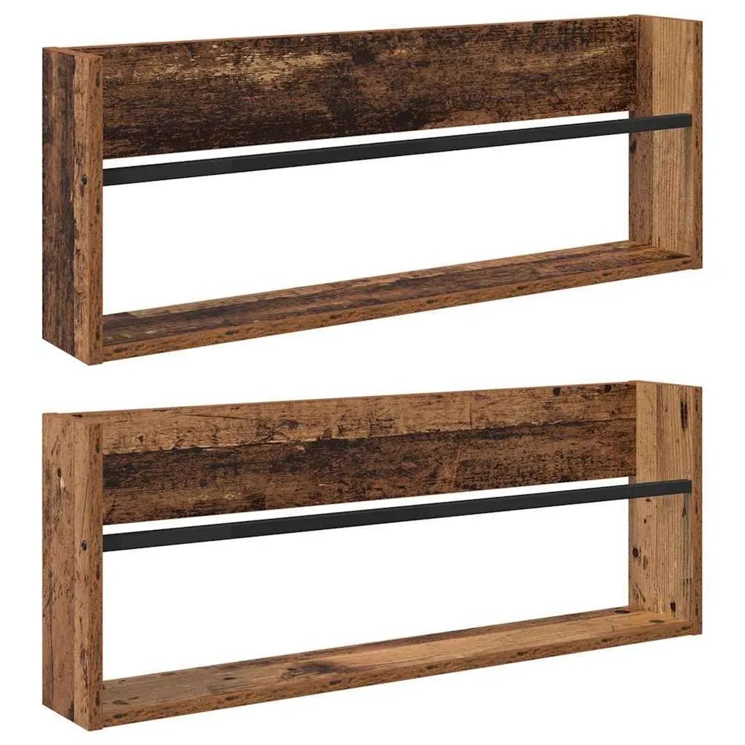 vidaXL Magazinregal 2 Stk Altholz 80 x 12 x 30 cm Holzwerkstoff 890813