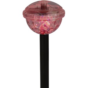 LED-Solar-Teichleuchte mit rotem Flash-Effekt und Erdspieß für Garten oder Teich.
