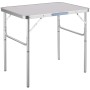 Tectake Campingtisch Lothar Klappbar Wetterfest  75 x 55 x 68 cm Grau