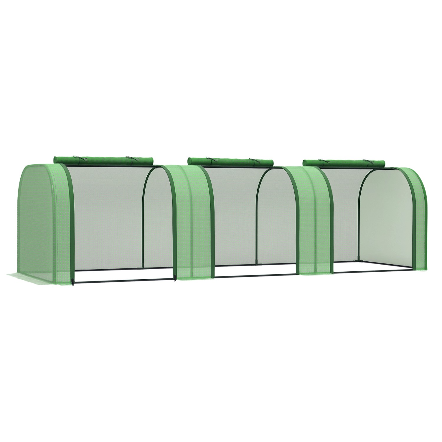 Outsunny Foliengewächshaus mit Tür und Folie Stahl PVC 295 x 100 x 80 cm günstig online kaufen