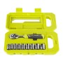 Ryobi Steckschlüssel-Set RHRS10PC mit Ratsche und 9 Nüssen in gelber Box.