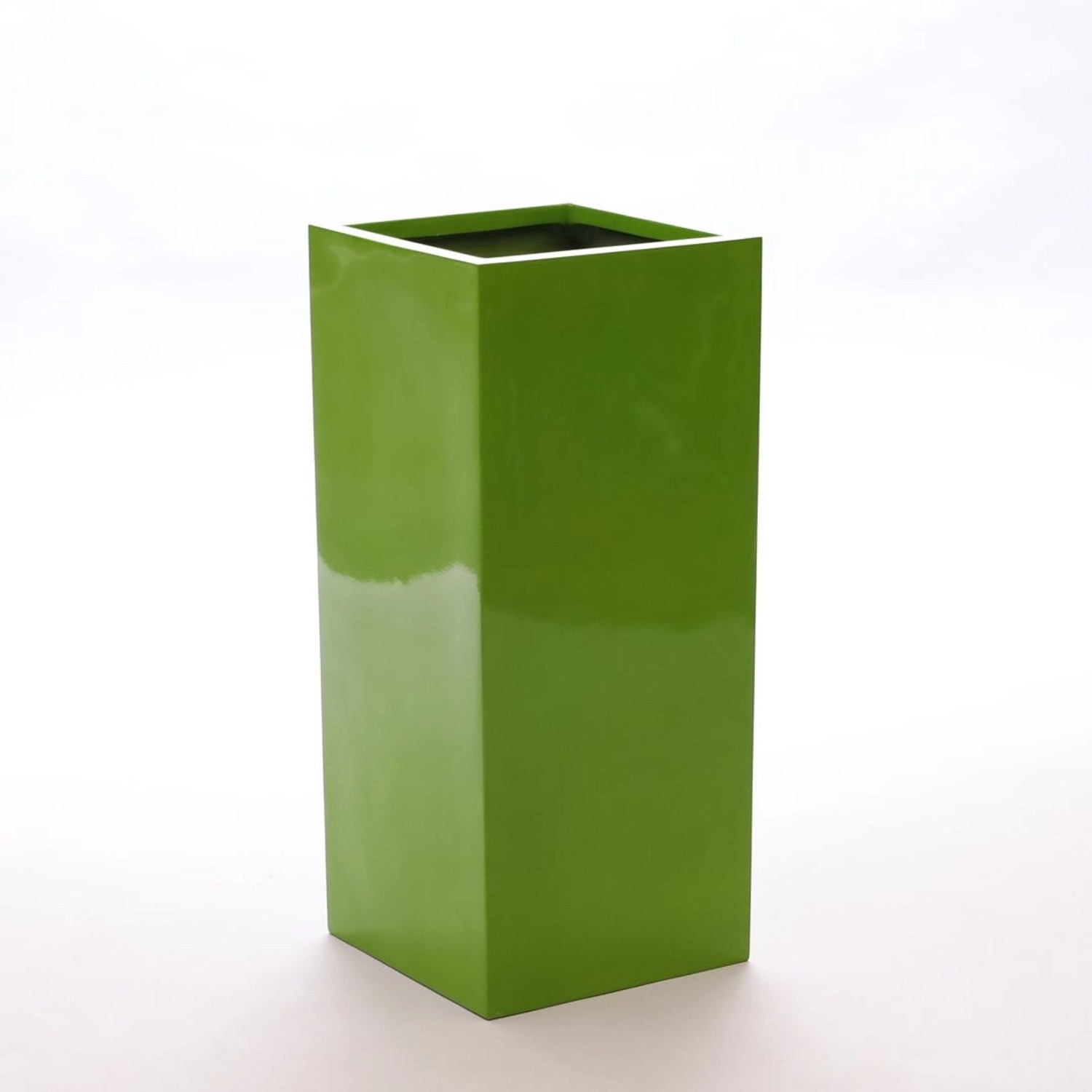 Elegant Einrichten Pflanzkübel Fiberglas Säule 38x38x70cm Hochglanz-Avocado günstig online kaufen
