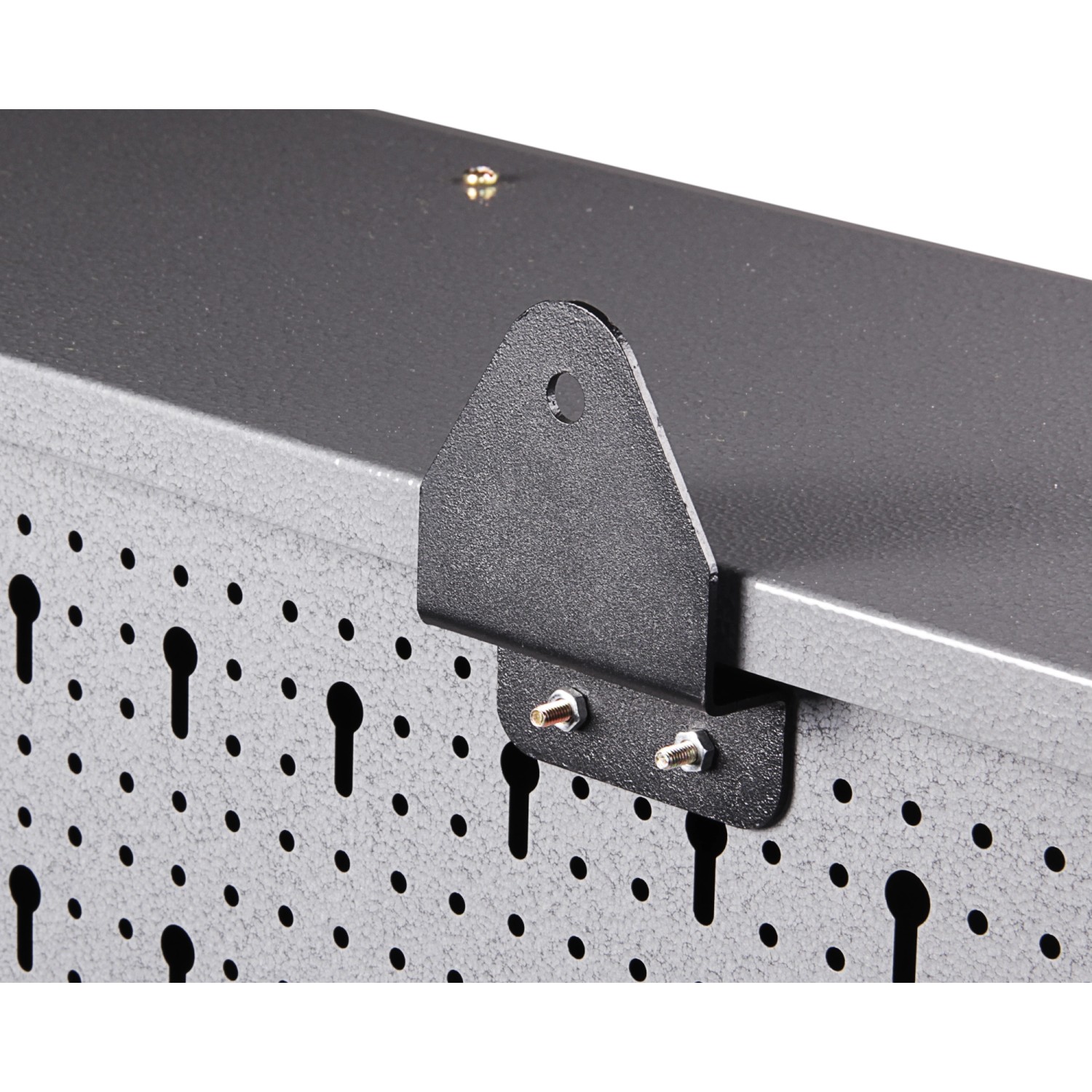 Detailaufnahme Lochwand-Befestigung des Ondis24 Werkstatt Sets.