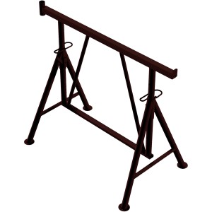 Schake Faltgerüstbock Compact S, 1,2 m, braun. Kompakter, klappbarer Arbeitsbock aus Stahl für Baustelle und Werkstatt.