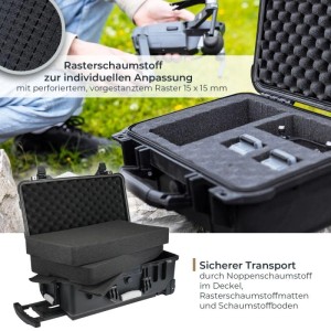 HMF ODK400 Outdoor Foto Kamerakoffer Trolley Rasterschaumstoff 56 x 34 x 23 cm