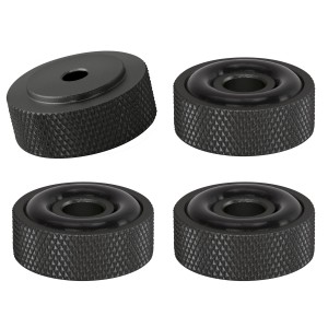 Dynavox Gerätefüße, 4er Set, schwarz, Ø 20mm, mit Rändelung für HiFi-Geräte und Lautsprecher.