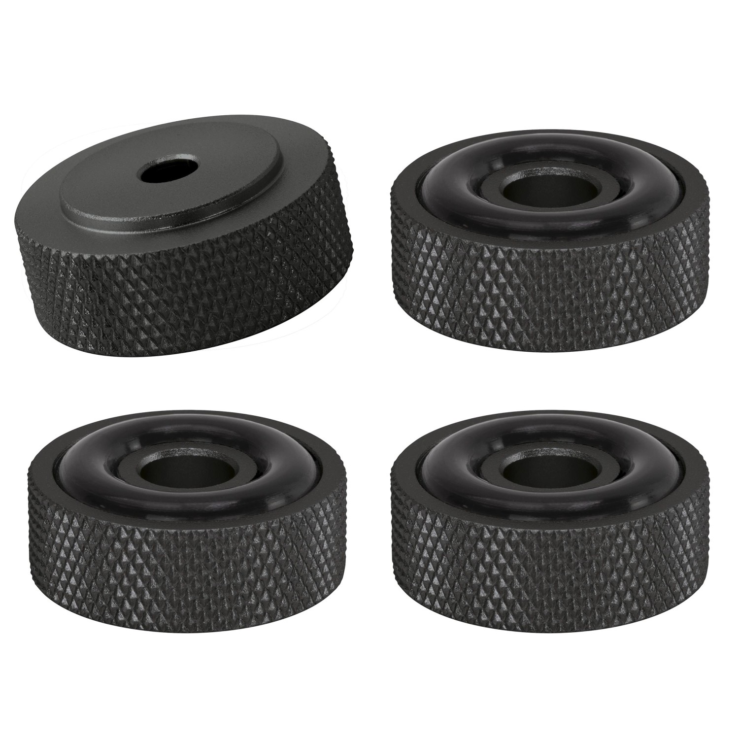 Dynavox Gerätefüße mit Rändelung Schwarz Ø 20 mm 4 Stück