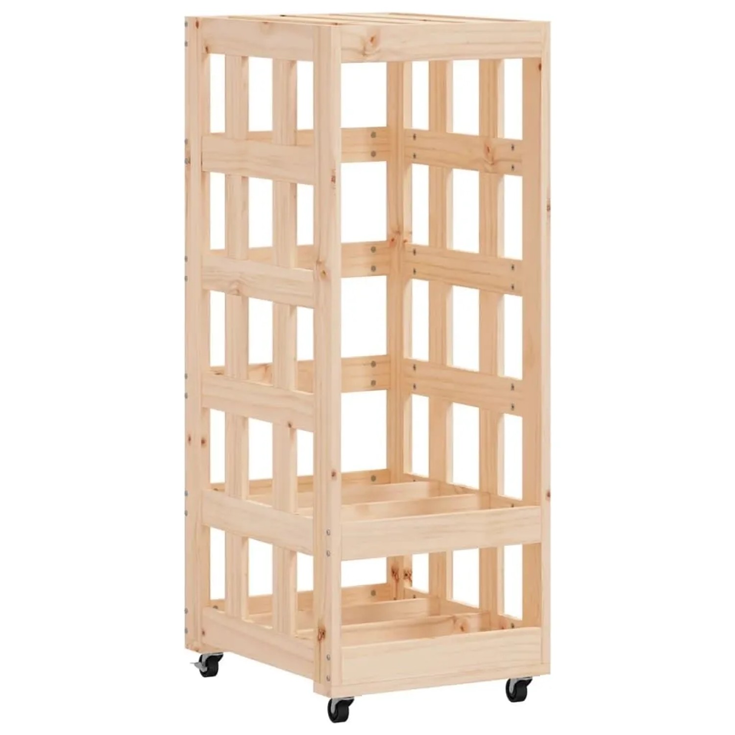 vidaXL Kaminholzregal mit Rollen 40x49x110 cm Massivholz Kiefer 832327