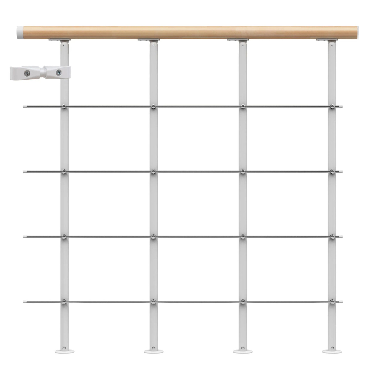 Dolle Brüstungsgeländer Boston Startset 100 cm Weiß Handlauf Buche FSC® günstig online kaufen