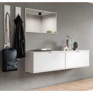Inn.Furn Garderoben-Set 5-teilig in Weiß Hochglanz 238 cm SystemX