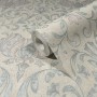 Beige-blaue Marburg Vliestapete im Landhausstil mit floralem Muster.