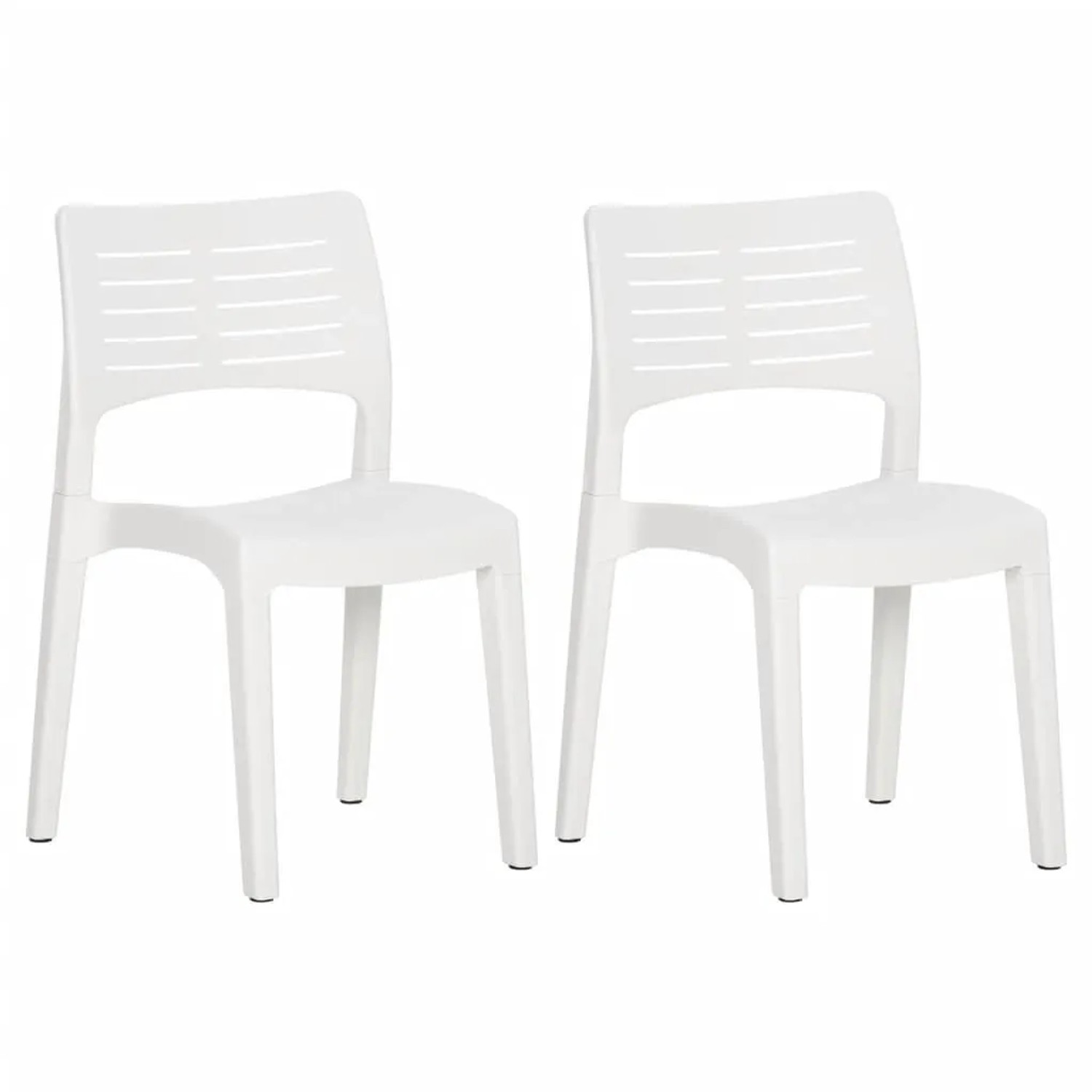 Furnicato Gartenstühle 2er Set Aus Polypropylen 50x51x82 Cm Weiß Stapelbar Und Wetterbeständig