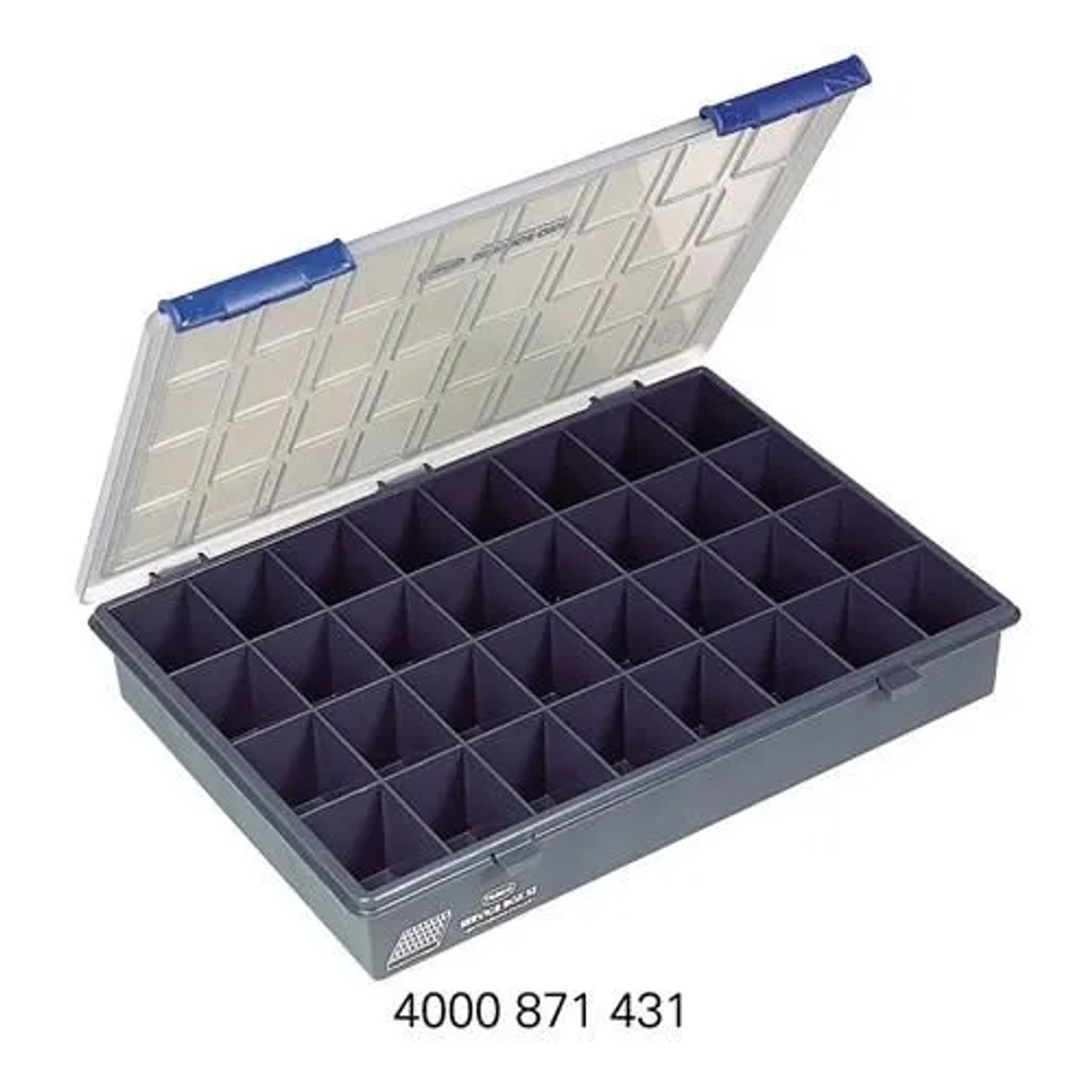 Raaco Sortimentskasten B 338 X T 261 X H 57 Mm 32 Fächer Transparent Dunkelblau 136181