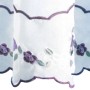 Weinrote Bistrogardine mit Blumenmuster, Schlaufenaufhängung, 150x45 cm. Dekorativer Fenstervorhang.