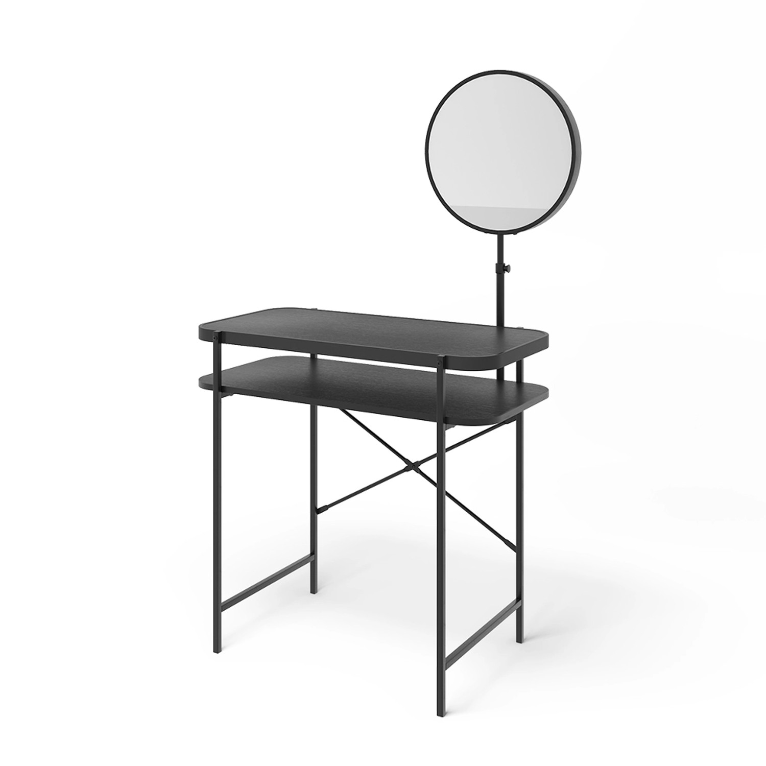 Vicco Schminktisch Skip Schwarz 80 cm mit Spiegel günstig online kaufen