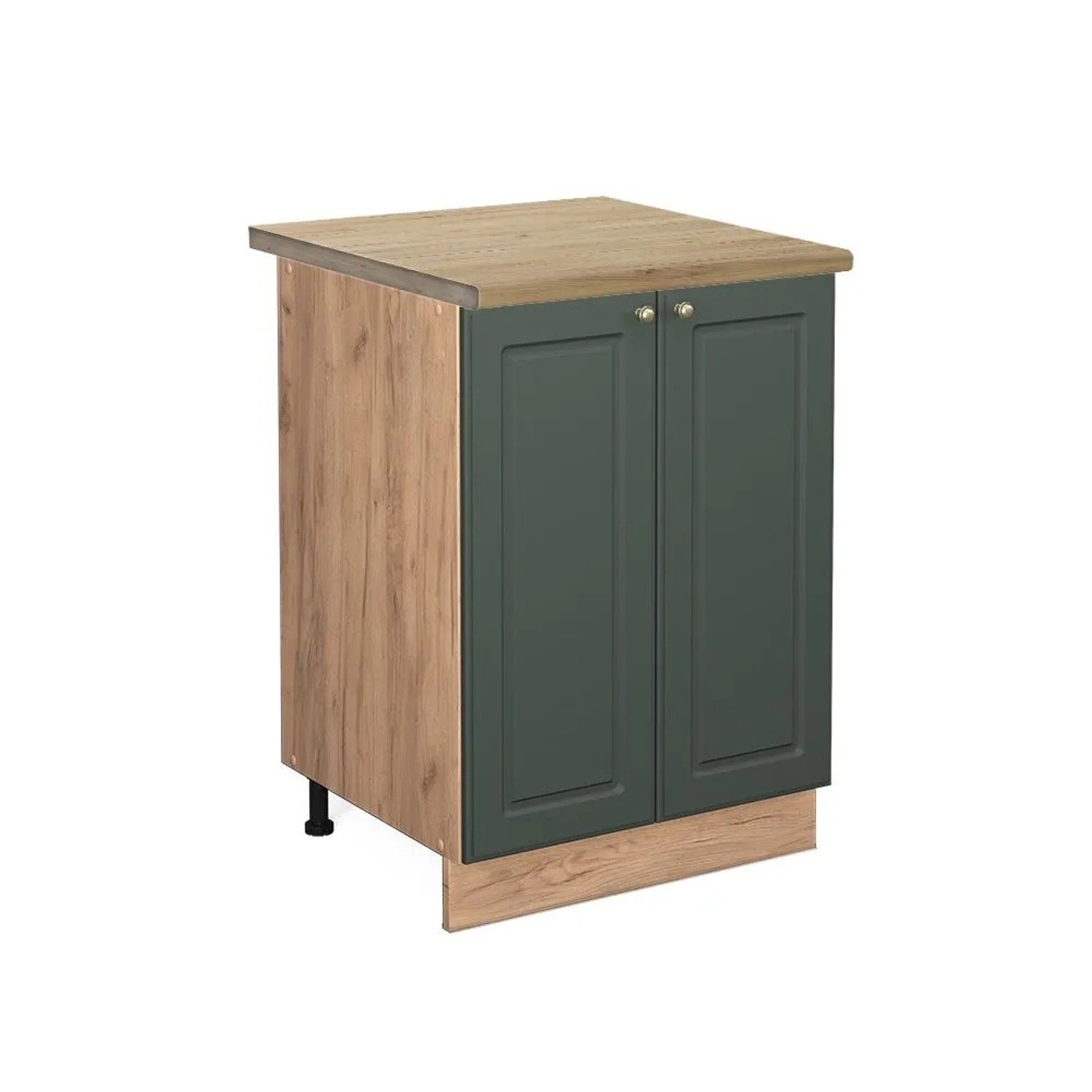 Vicco Küchenunterschrank Fame-Line Grün-Gold Landhaus Goldkraft Eiche 60 cm AP Eiche