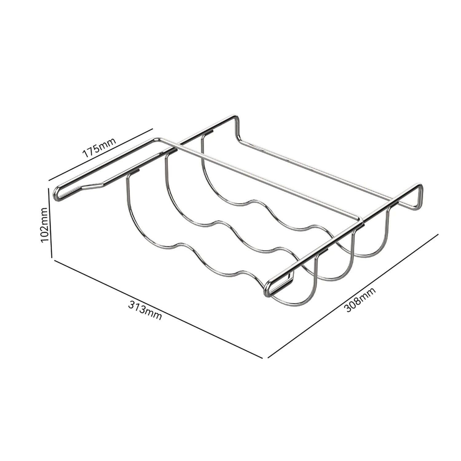 PKM Universal-Flaschenregal FR3-313 Edelstahl 3 Flaschen 10,2 x 31,3 x 30,8 cm_8