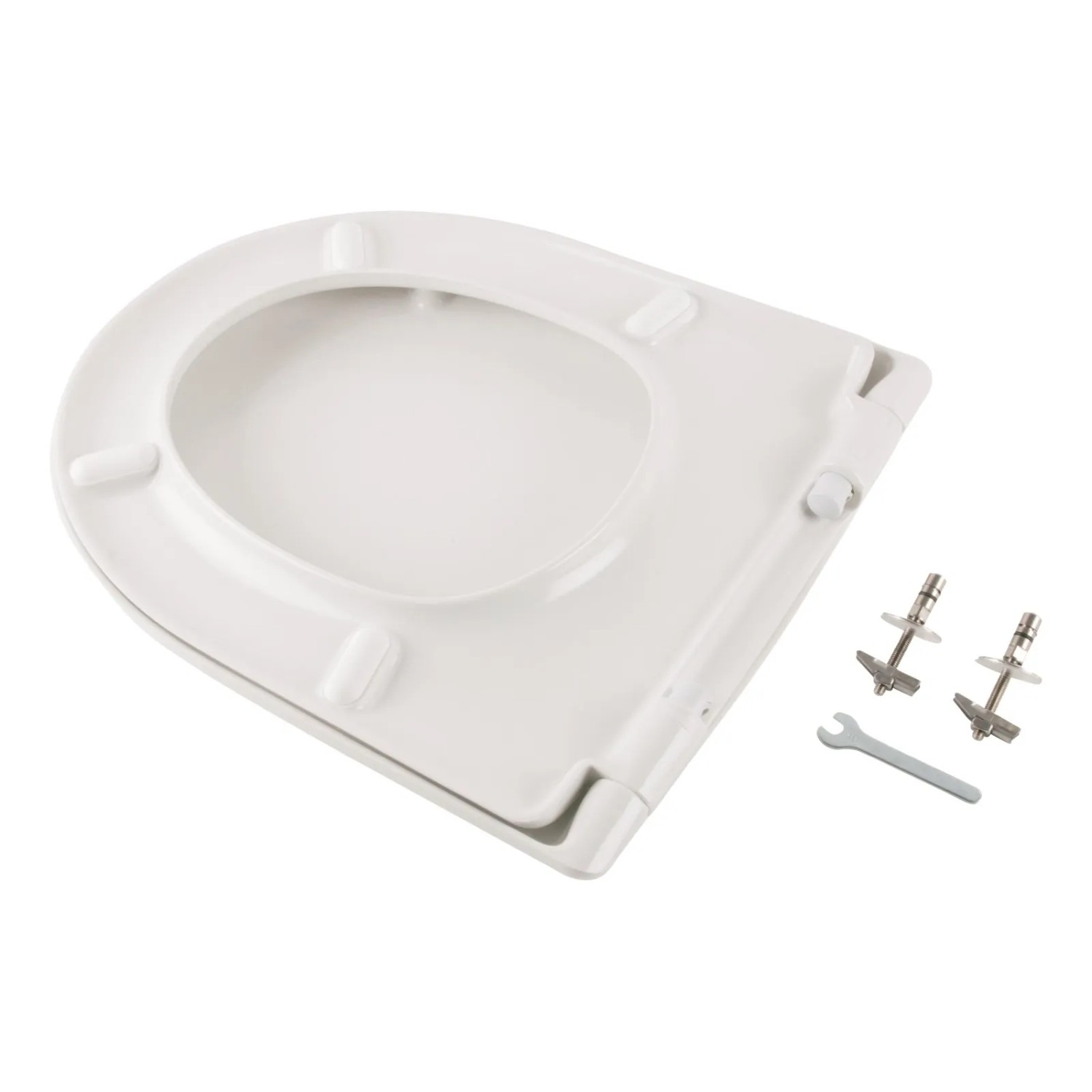 Calmwaters WC-Sitz für Keramag Renova Nr. 1 D-Form mit Absenkautomatik und Befestigungsmaterial.