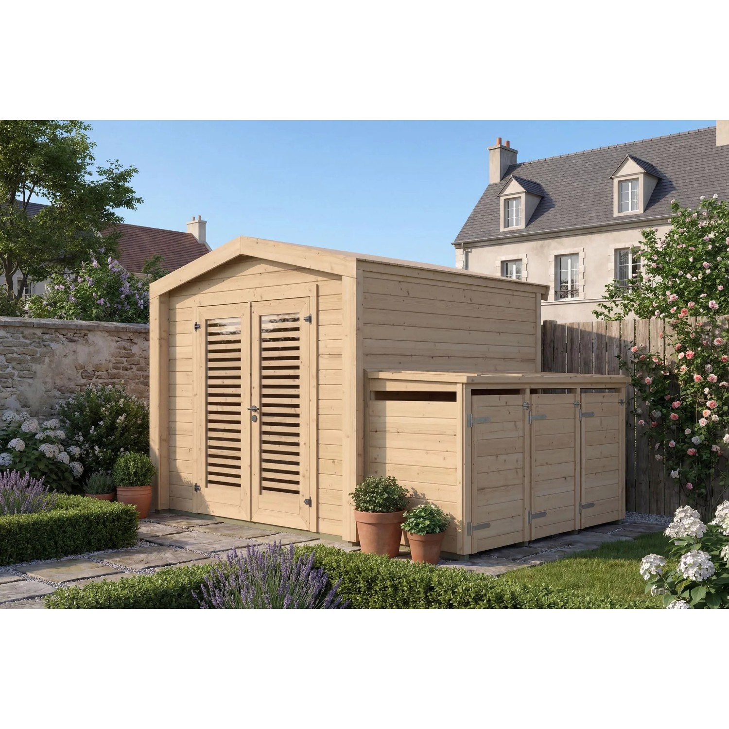 Weka Holz-Gartenhaus Killarney Satteldach Natur Unbehandelt 351 cm x 263 cm