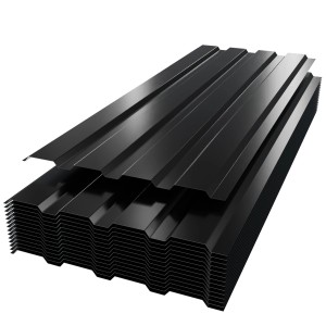Garmio Profilblech Set, 15 verzinkte, schwarze Dachbleche (115x45 cm) für Carport, Garage oder Gartenhaus.